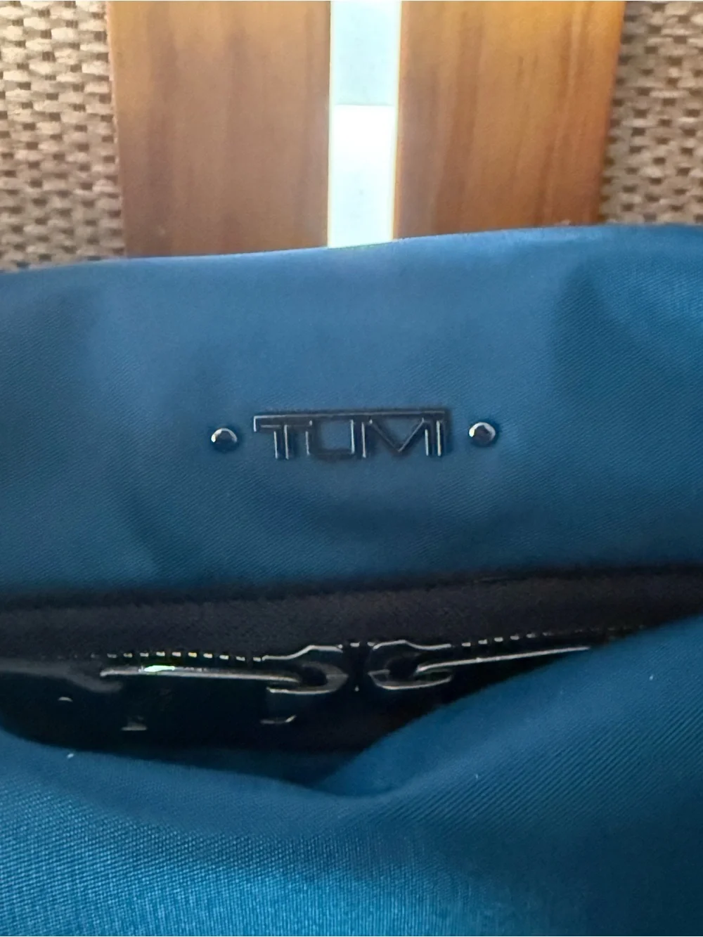 Tumi Peacock Green Travel Bag with Adjustable Straps